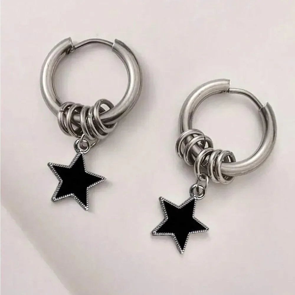 Star hoop earrings #2121
